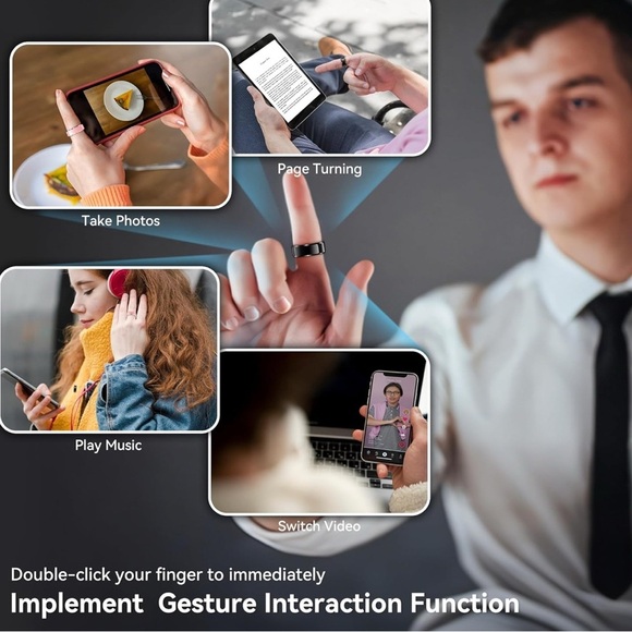 Black Smart Ring size 9 (D04) - Picture 5 of 5